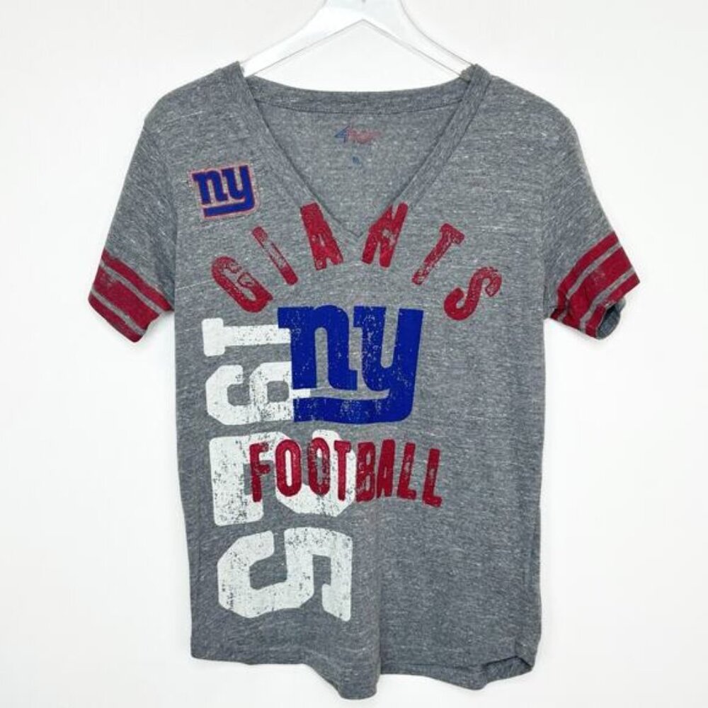 Juniors NY New York Giants V Neck Tee T-Shirt XL